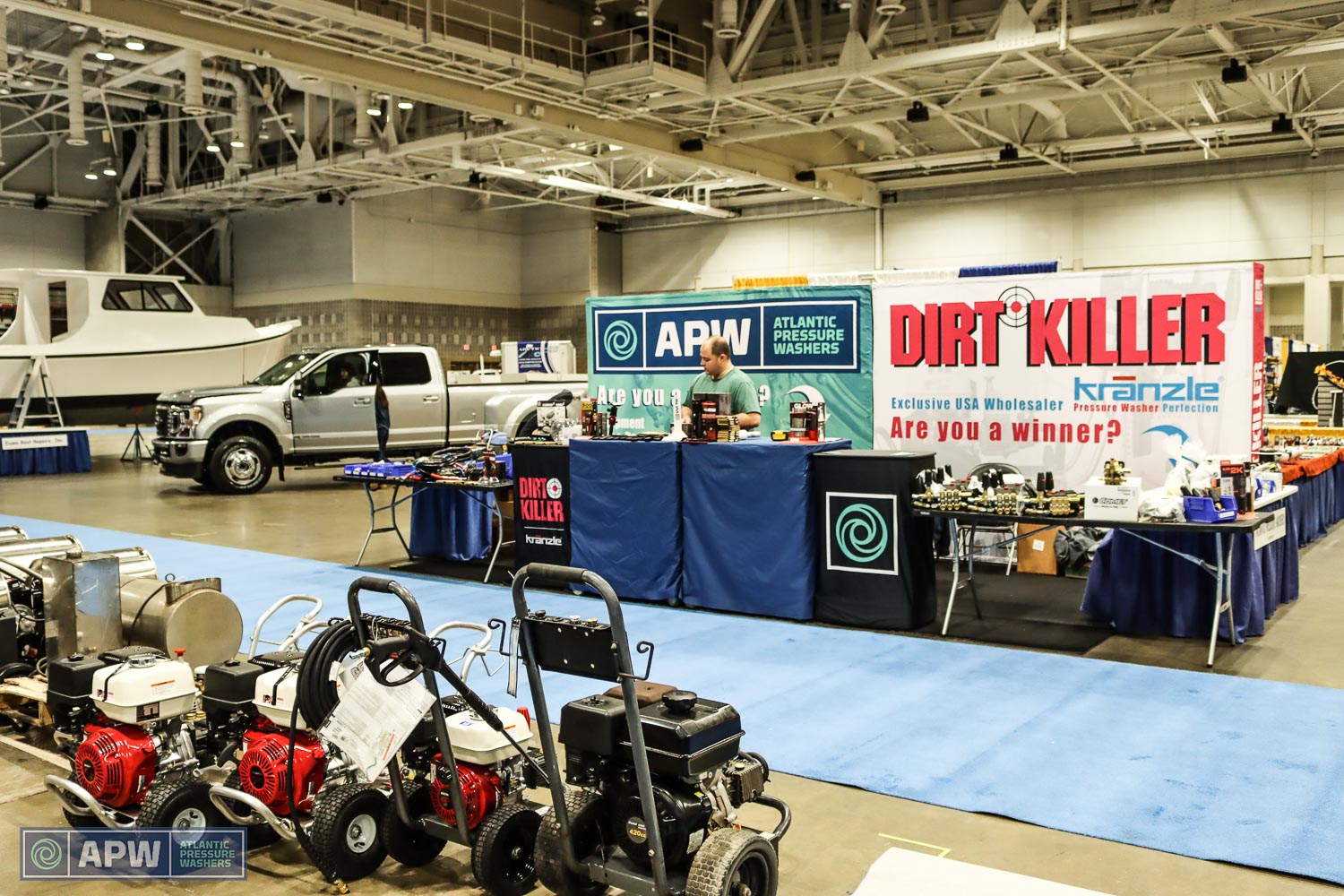 MD Watermen's Tradeshow - APW booth and pressure washers